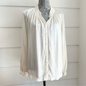 Raquel Allegra Long Sleeve Blouse size 2 Rayon Bohemian Top